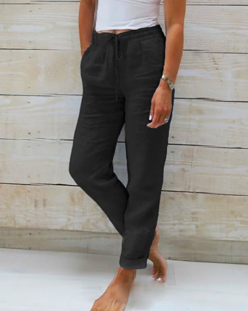 Poppy - Comfortable Cotton and Linen Trousers - Perfect for Everyday Wear