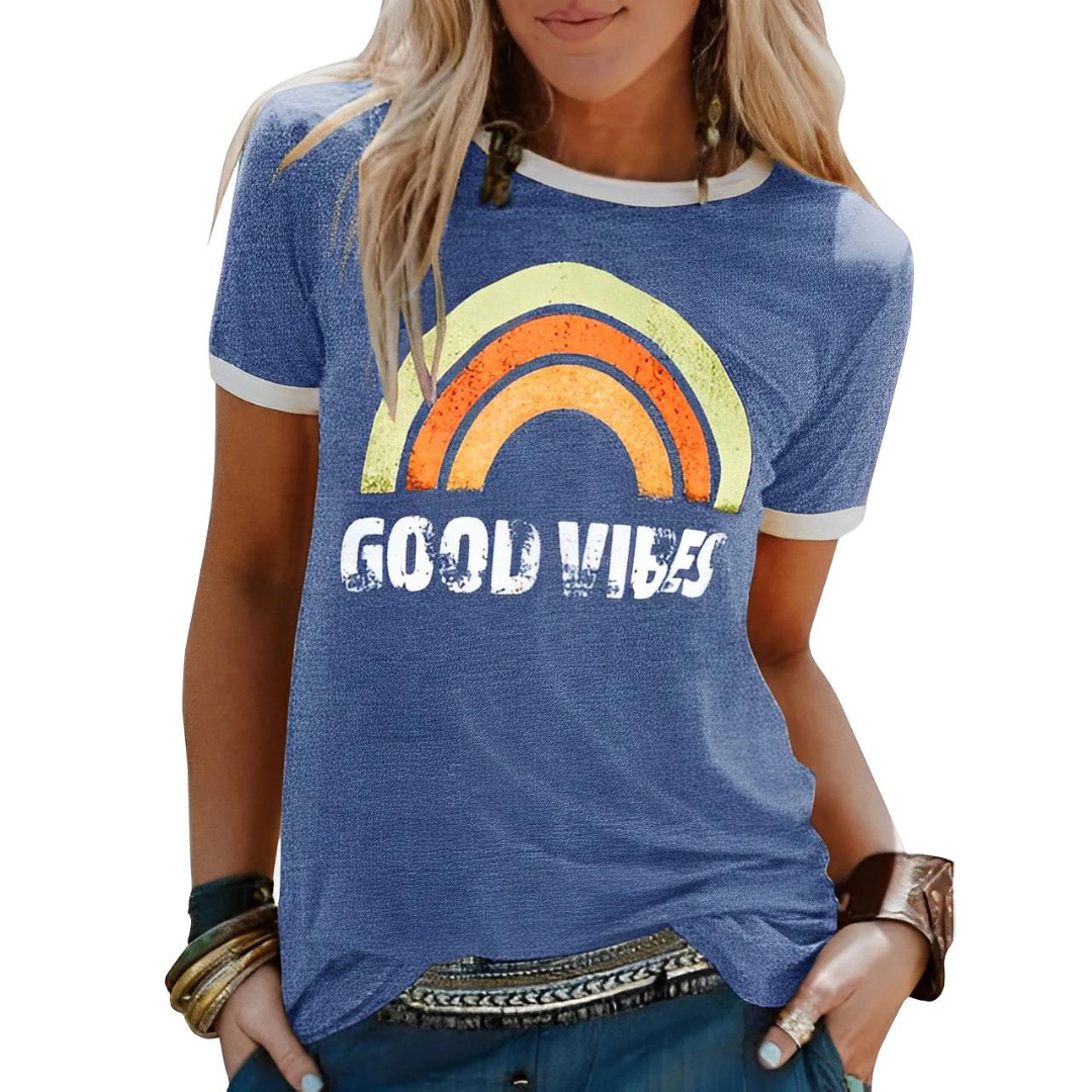 Jessica - Feel-Good Vibes T-shirt - Stylish Comfort for Any Occasion