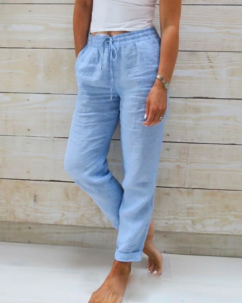 Poppy - Comfortable Cotton and Linen Trousers - Perfect for Everyday Wear