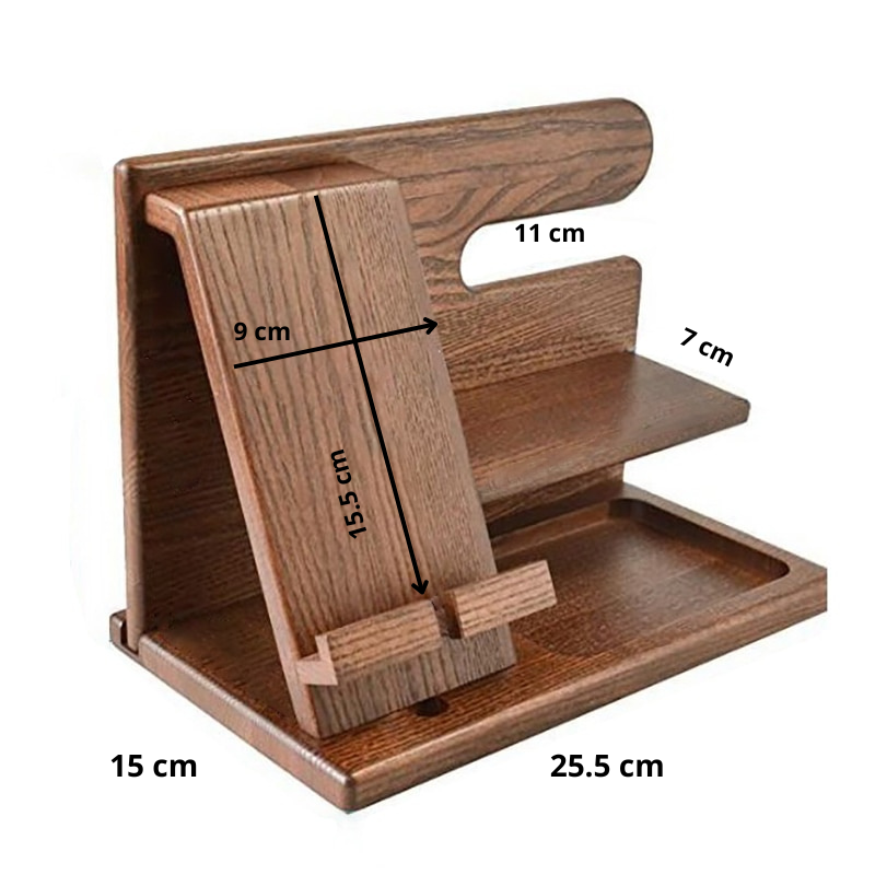 WoodCraft - Adjustable Walnut Phone Stand - Multifunctional and Stylish