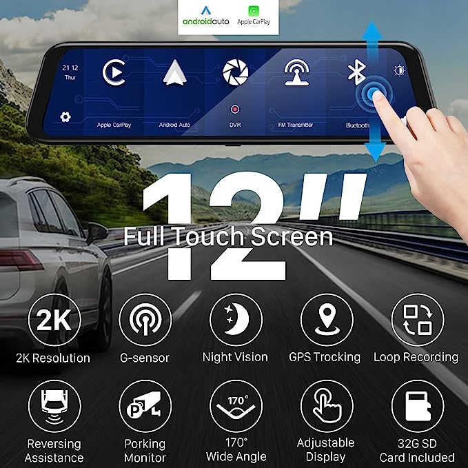 DriveSafe - Wireless Mirror Dash Cam - Full HD Video for Safer Driving