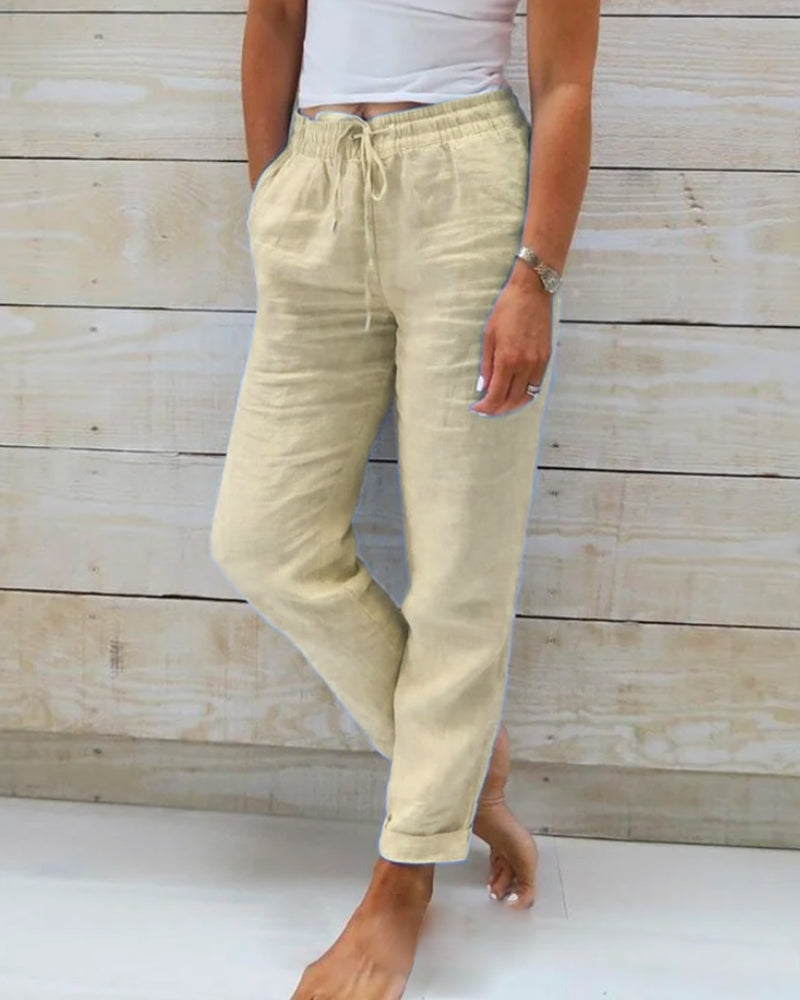Poppy - Comfortable Cotton and Linen Trousers - Perfect for Everyday Wear