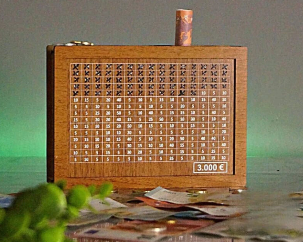 EcoBank - Wooden Piggy Bank - Modern Design Money Box for Kids and Adults