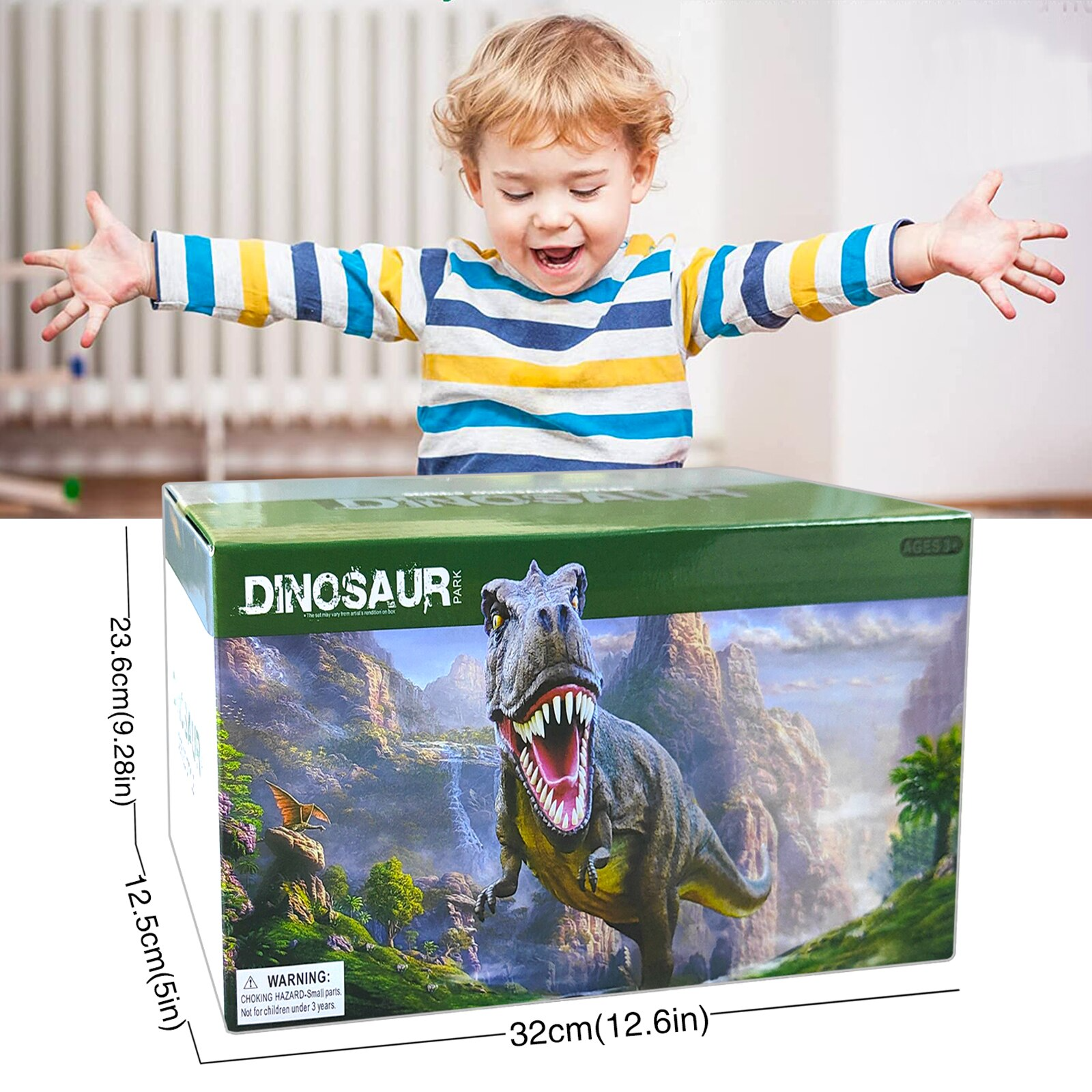 DinoTrack - Flexible Railway Race Track with LED Lights - Fun Educational DIY Dino Adventure