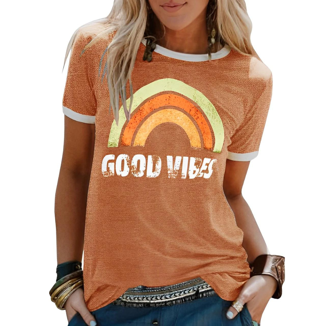 Jessica - Feel-Good Vibes T-shirt - Stylish Comfort for Any Occasion