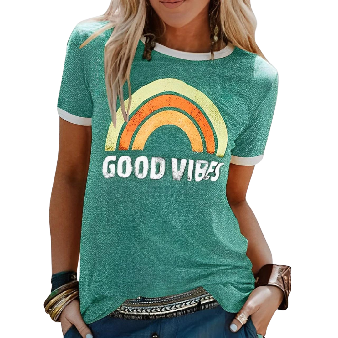 Jessica - Feel-Good Vibes T-shirt - Stylish Comfort for Any Occasion
