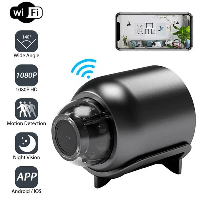 SafeCam - Compact WiFi Camera with Night Vision and Motion Detection - Secure Your Space