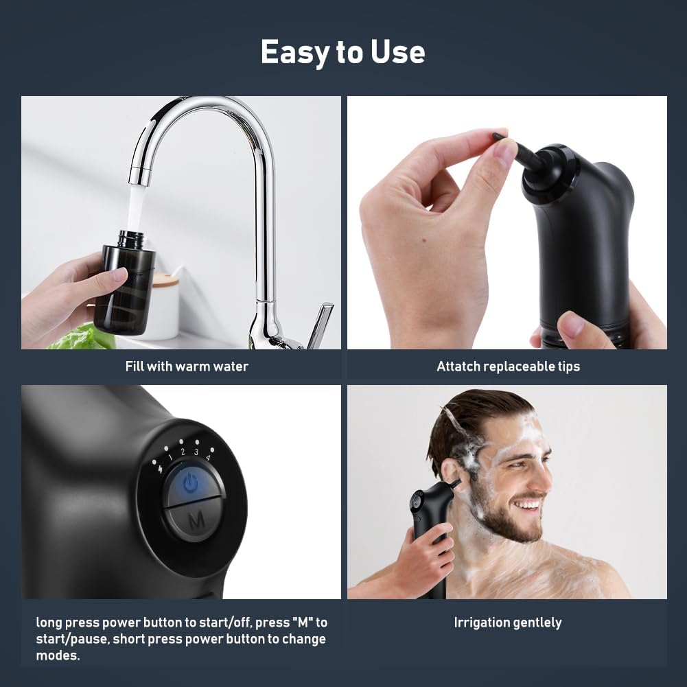 EarEase - Safe & Effective Electric Ear Cleaner - 4 Pressure Levels for Gentle & Thorough Ear Cleaning