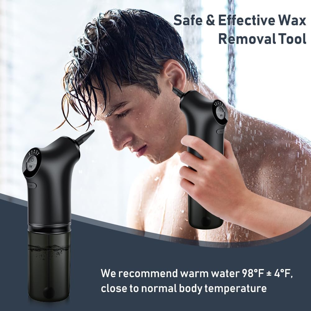 EarEase - Safe & Effective Electric Ear Cleaner - 4 Pressure Levels for Gentle & Thorough Ear Cleaning