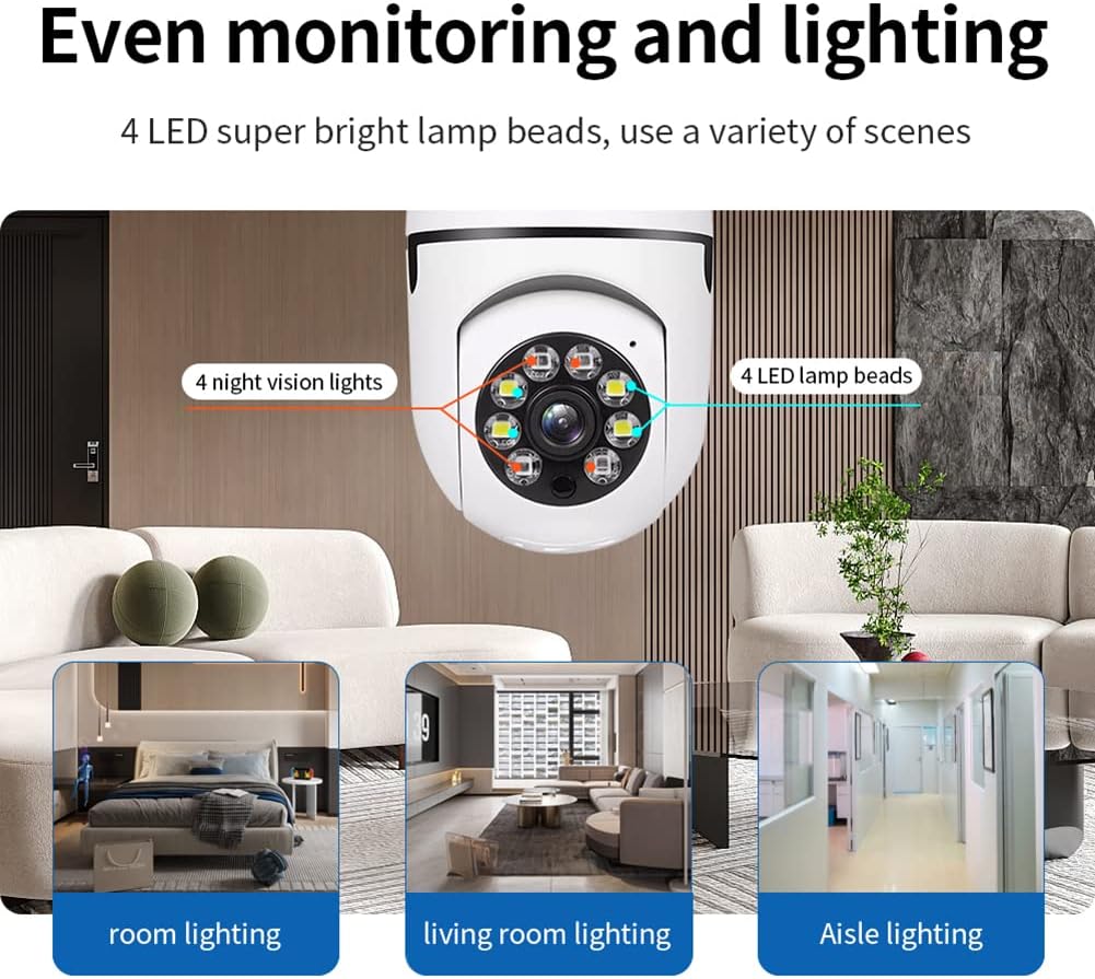 SecureView - 360º Surveillance Camera Socket - Simple Installation for Complete Security