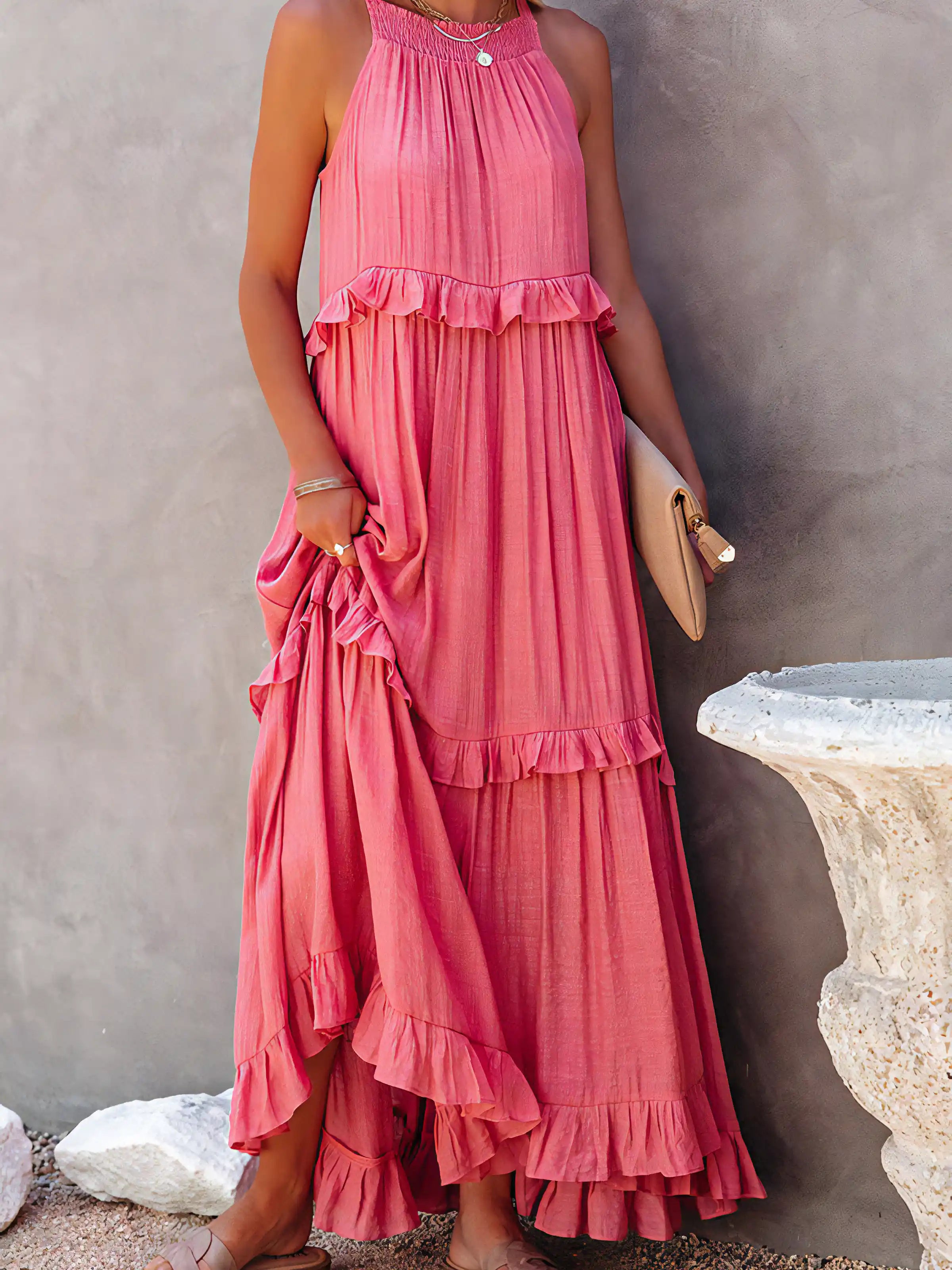 Erin - Flowy Summer Maxi Dress with Adjustable Straps - Perfect for Warm Days