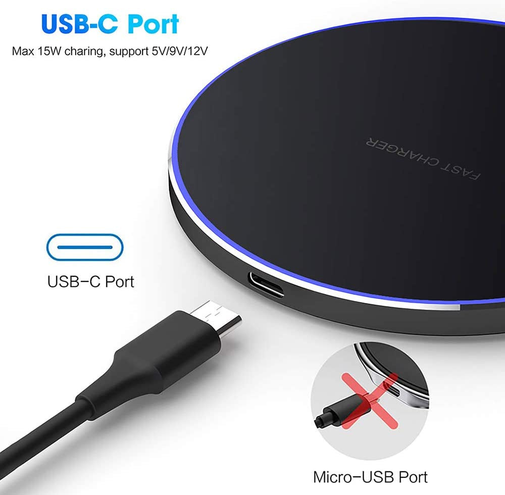 ChargePlus - Fast Wireless Charger - 20W Qi-Certified Charging Pad for Apple & Android