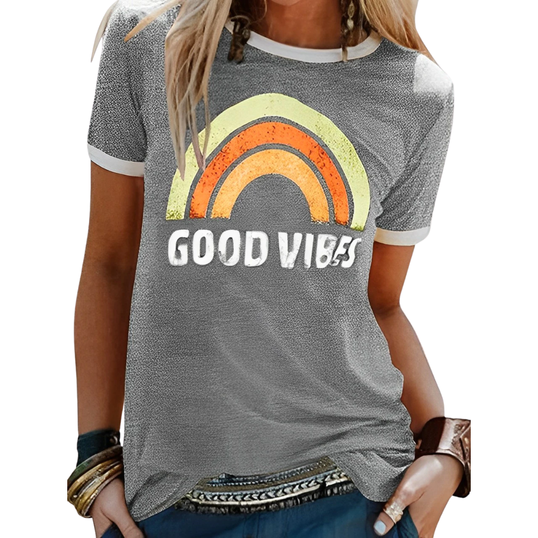 Jessica - Feel-Good Vibes T-shirt - Stylish Comfort for Any Occasion
