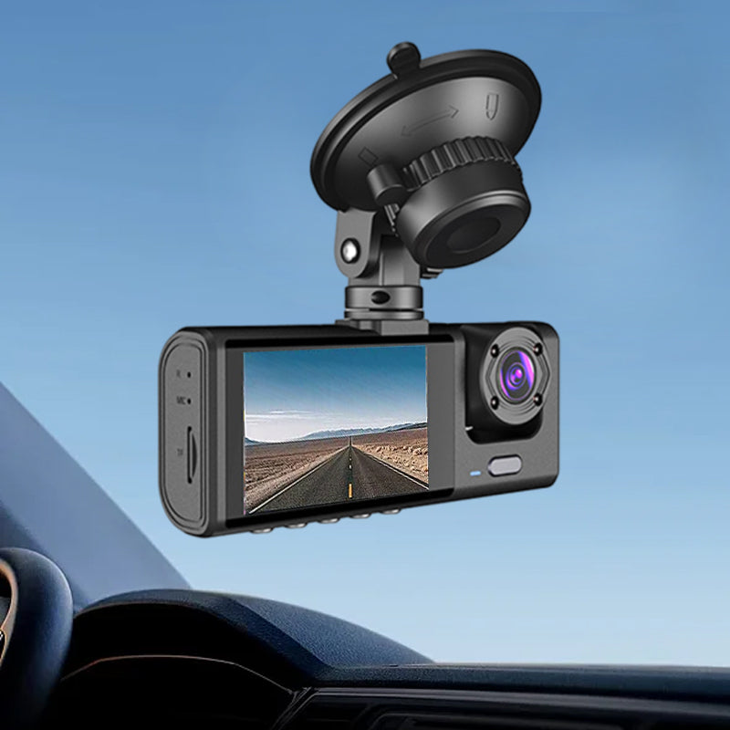 DriveGuard - 1080p Triple Lens Dash Cam with Night Vision and Full Rear View - Drive with Confidence
