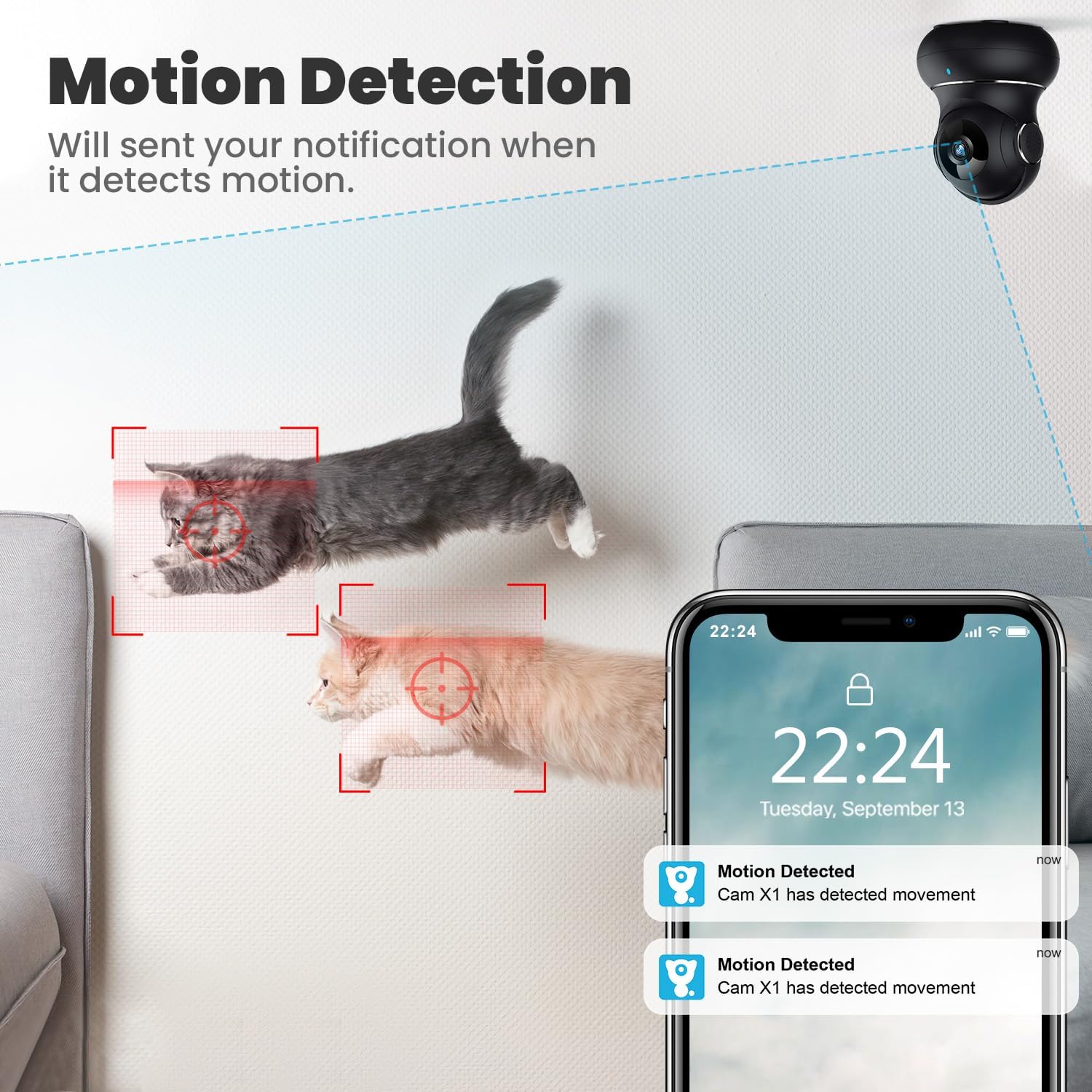 SafeView Pro - 360° Home Security Camera with Motion Detection & Night Vision - Ideal for Baby & Pet Monitoring