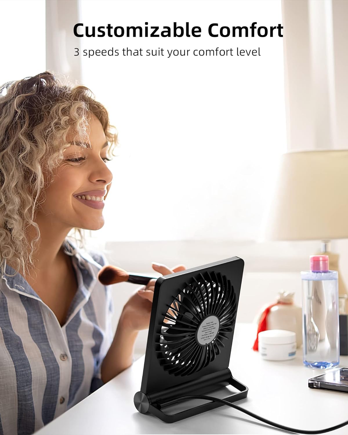 AirGentle - Ultra Quiet Desk Fan - Powerful Cooling for Home or Office