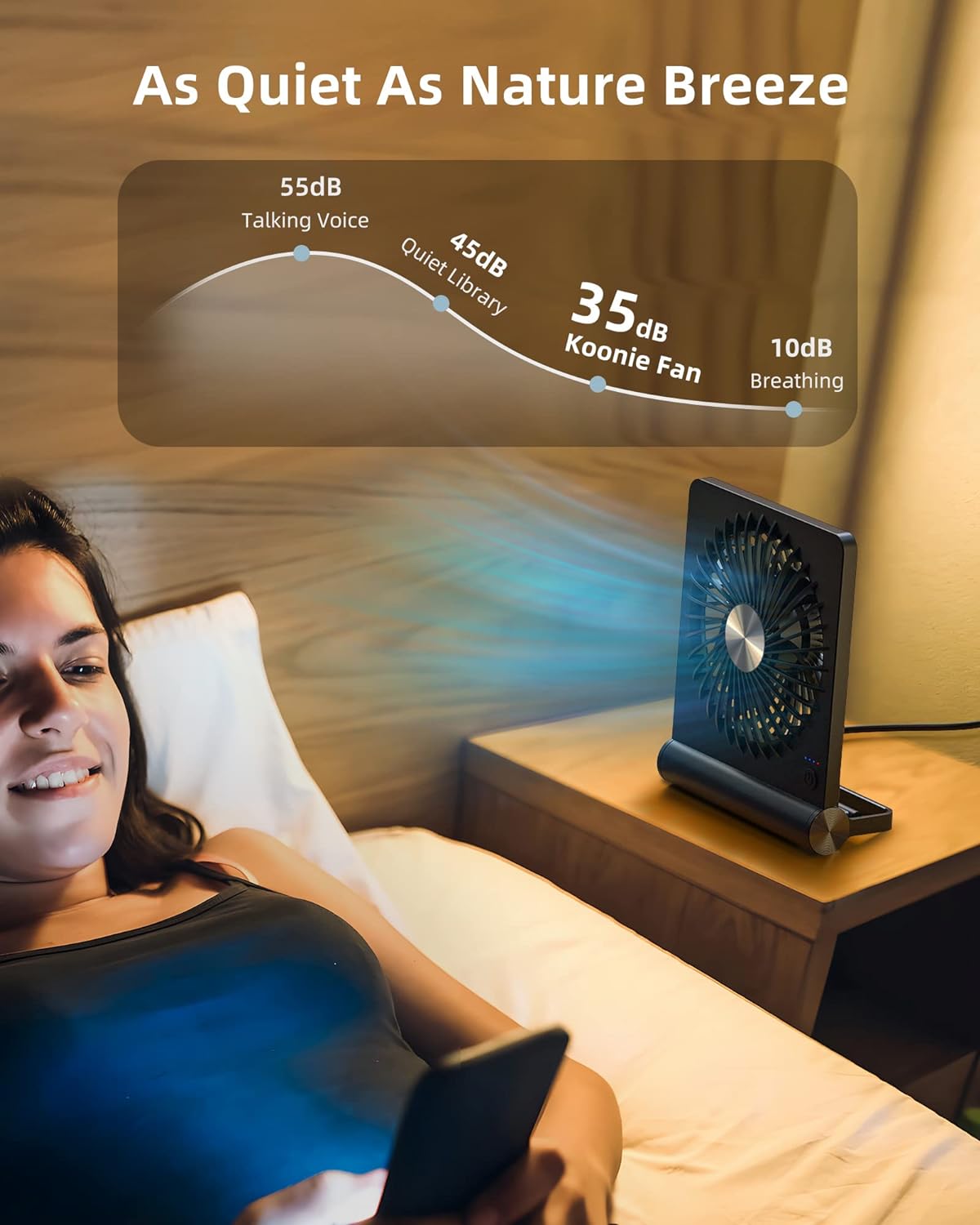 AirGentle - Ultra Quiet Desk Fan - Powerful Cooling for Home or Office