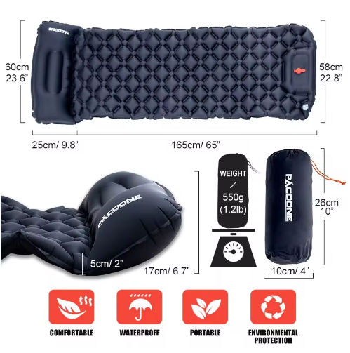 CampEase - Lightweight Outdoor Sleeping Mat with Built-in Pump - Perfect for Camping Adventures