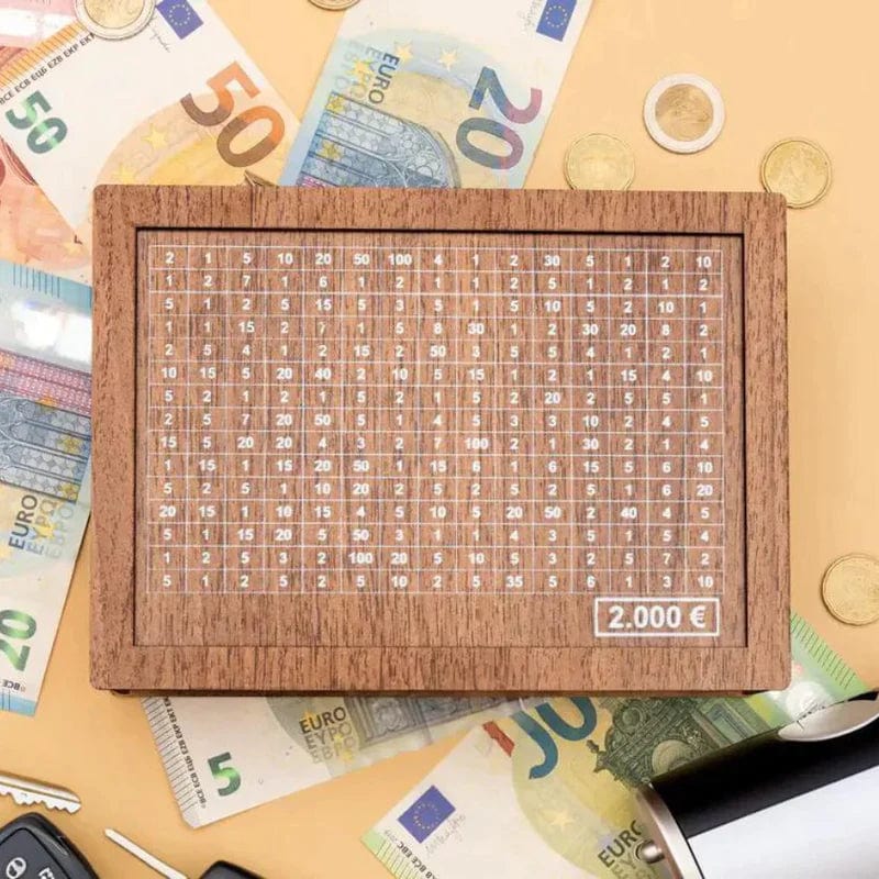 EcoBank - Wooden Piggy Bank - Modern Design Money Box for Kids and Adults