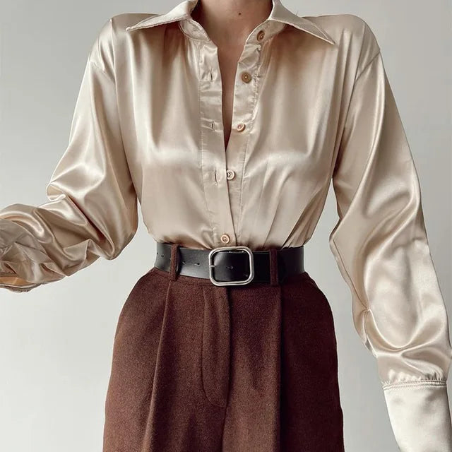 Lise - Elegant Satin Blouse - Perfect for a Stylish and Polished Look