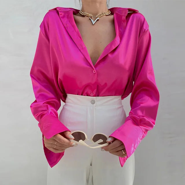 Lise - Elegant Satin Blouse - Perfect for a Stylish and Polished Look