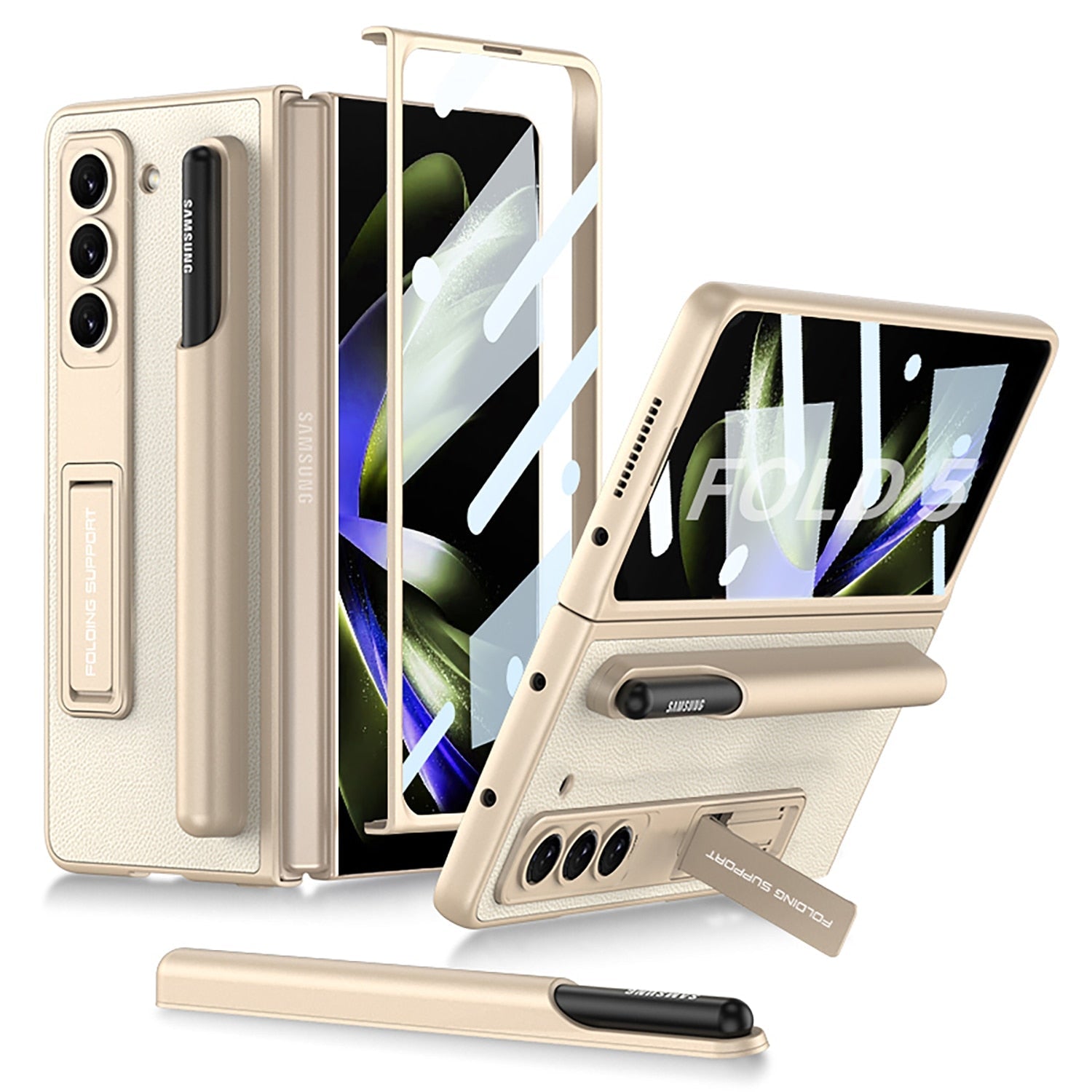 FlexGuard - Samsung Protective Case - Matte Leather Finish with Pen Holder & Shockproof Protection