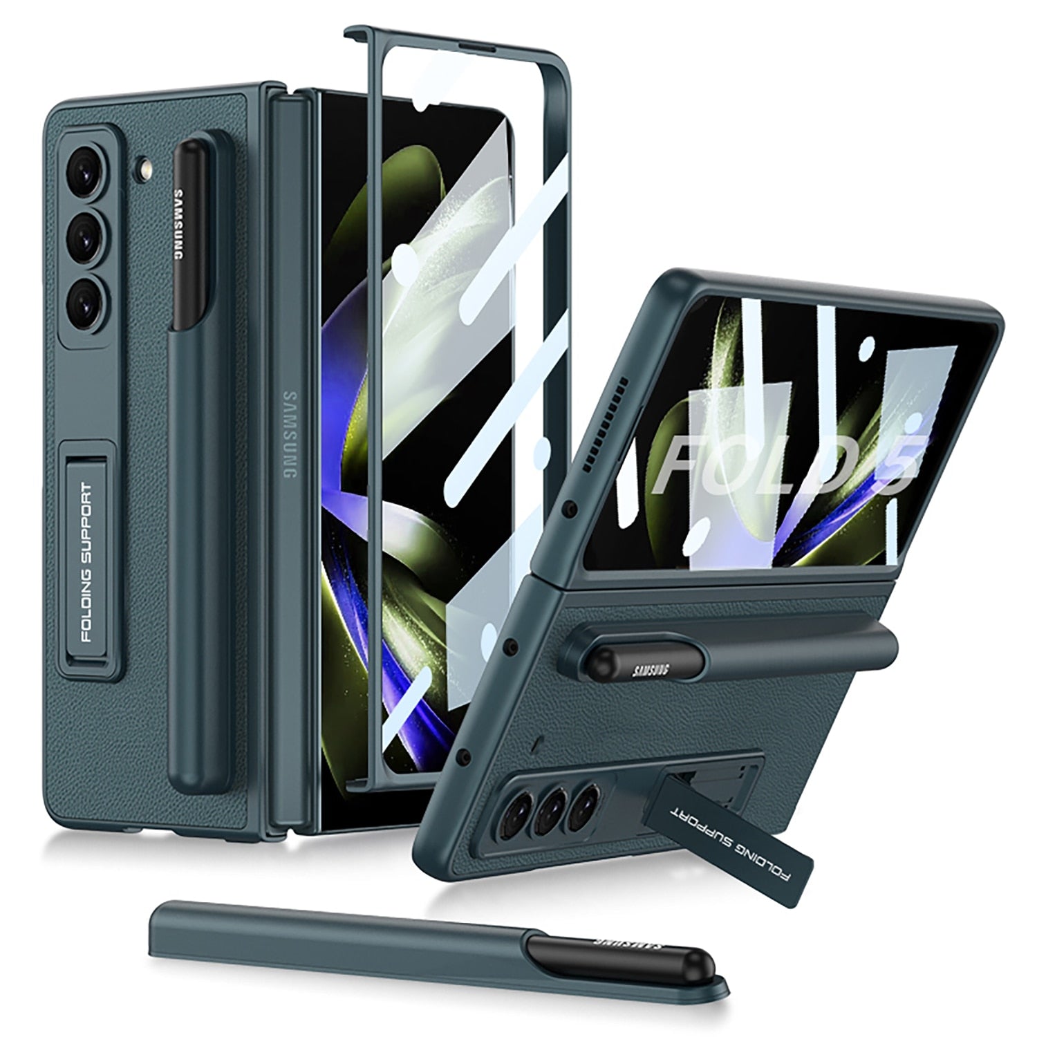 FlexGuard - Samsung Protective Case - Matte Leather Finish with Pen Holder & Shockproof Protection