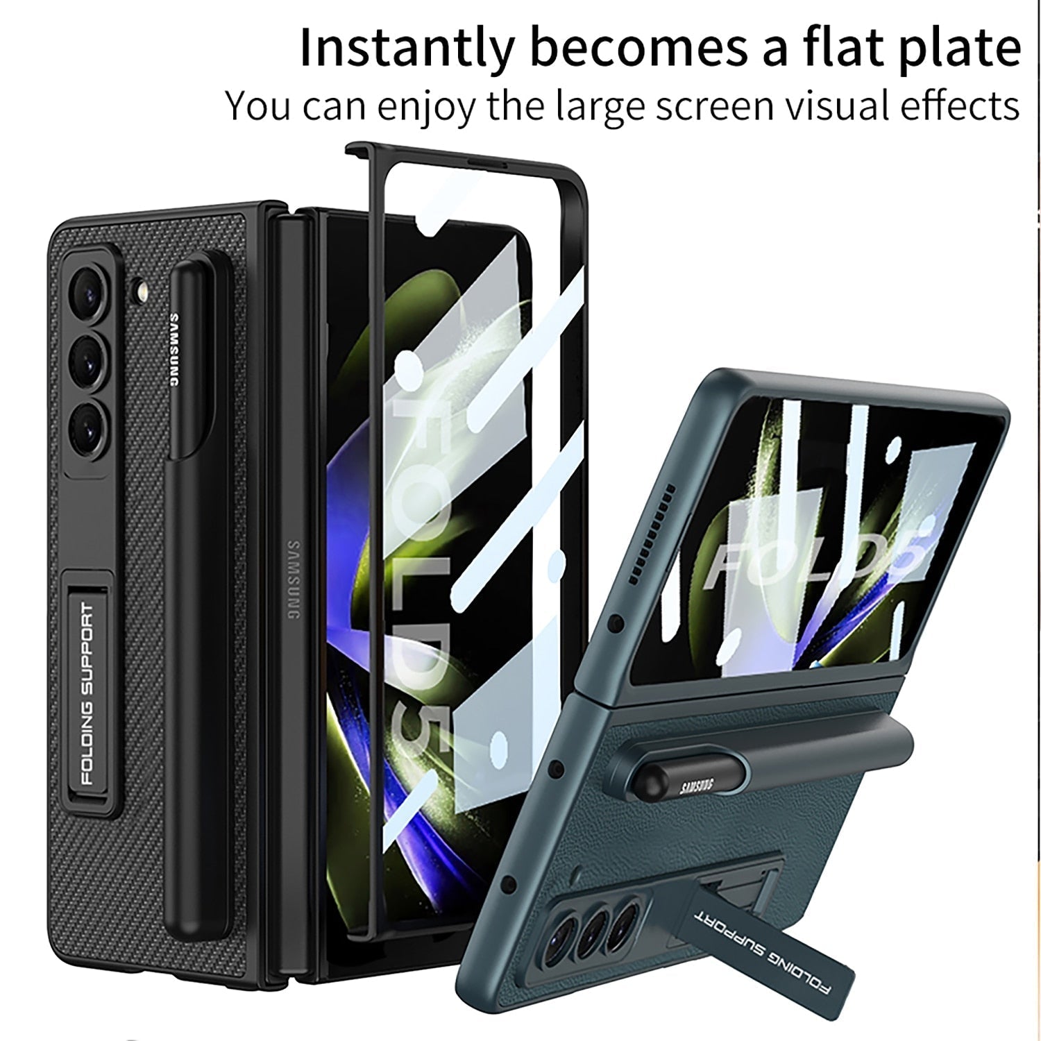 FlexGuard - Samsung Protective Case - Matte Leather Finish with Pen Holder & Shockproof Protection