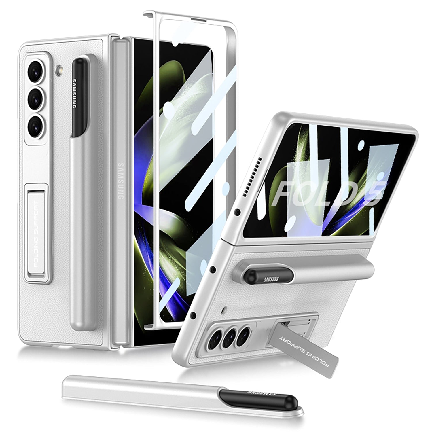 FlexGuard - Samsung Protective Case - Matte Leather Finish with Pen Holder & Shockproof Protection