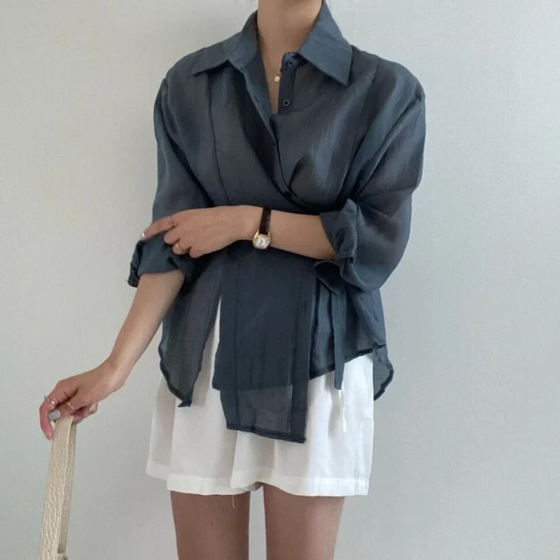Lucy - Casual Button Blouse for Everyday Comfort and Style
