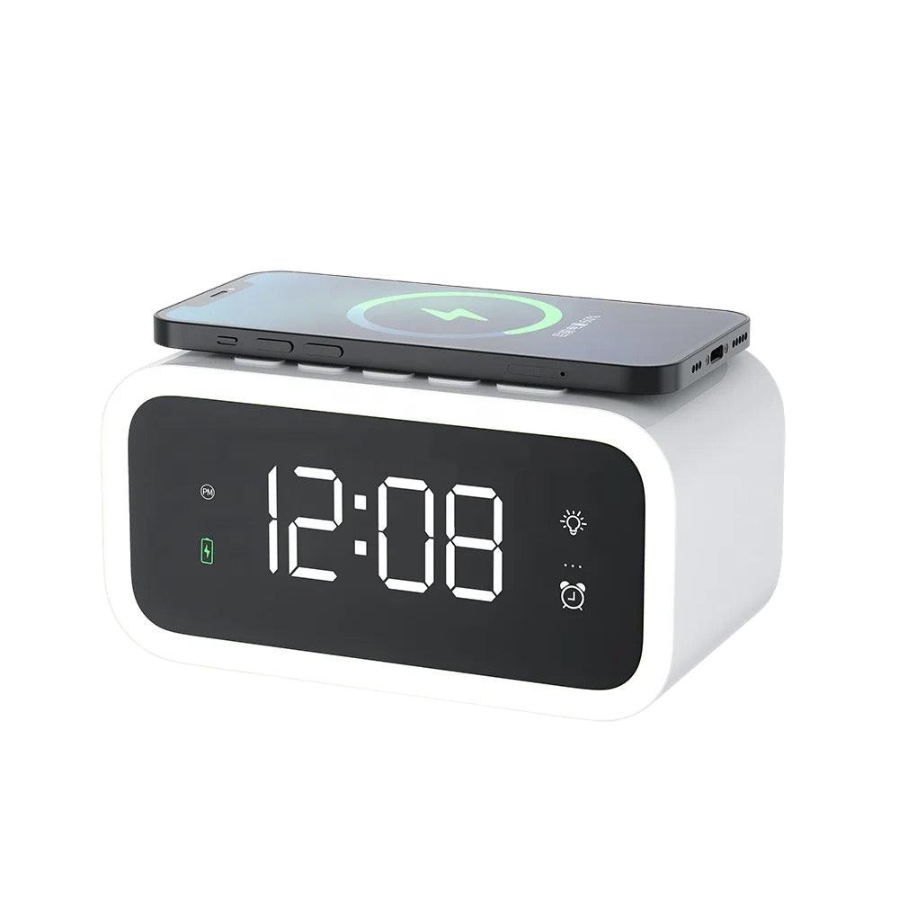 SyncRise - Digital Alarm Clock with Wireless Charging - Sleek Design and Convenient Charging