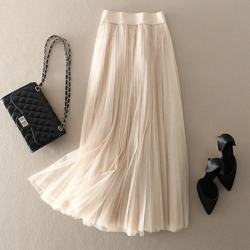 Bonnie - Vintage-Inspired Tulle Skirt with Elastic Waistband – Chic Style and All-Day Comfort