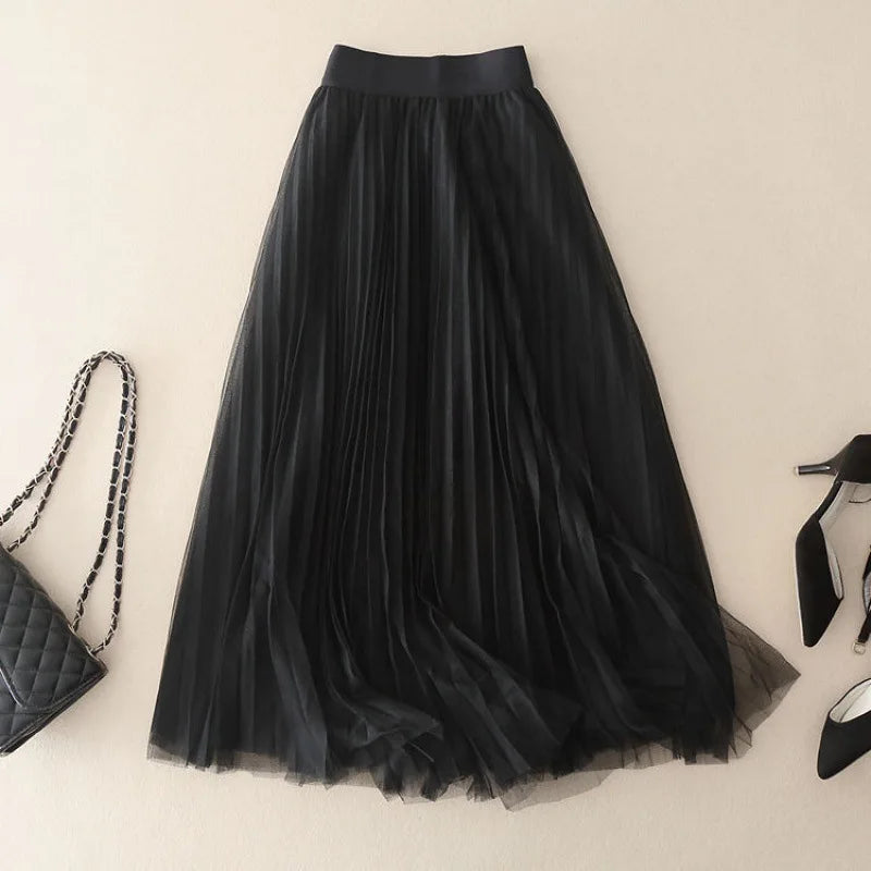 Bonnie - Vintage-Inspired Tulle Skirt with Elastic Waistband – Chic Style and All-Day Comfort