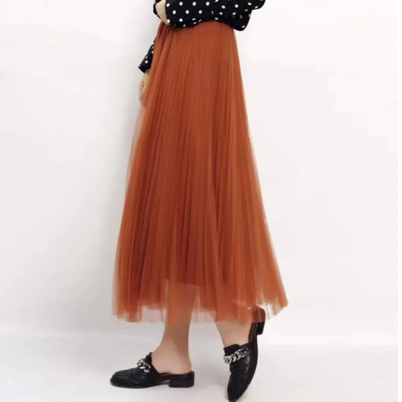Bonnie - Vintage-Inspired Tulle Skirt with Elastic Waistband – Chic Style and All-Day Comfort