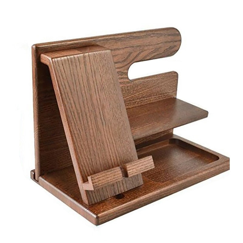 WoodCraft - Adjustable Walnut Phone Stand - Multifunctional and Stylish