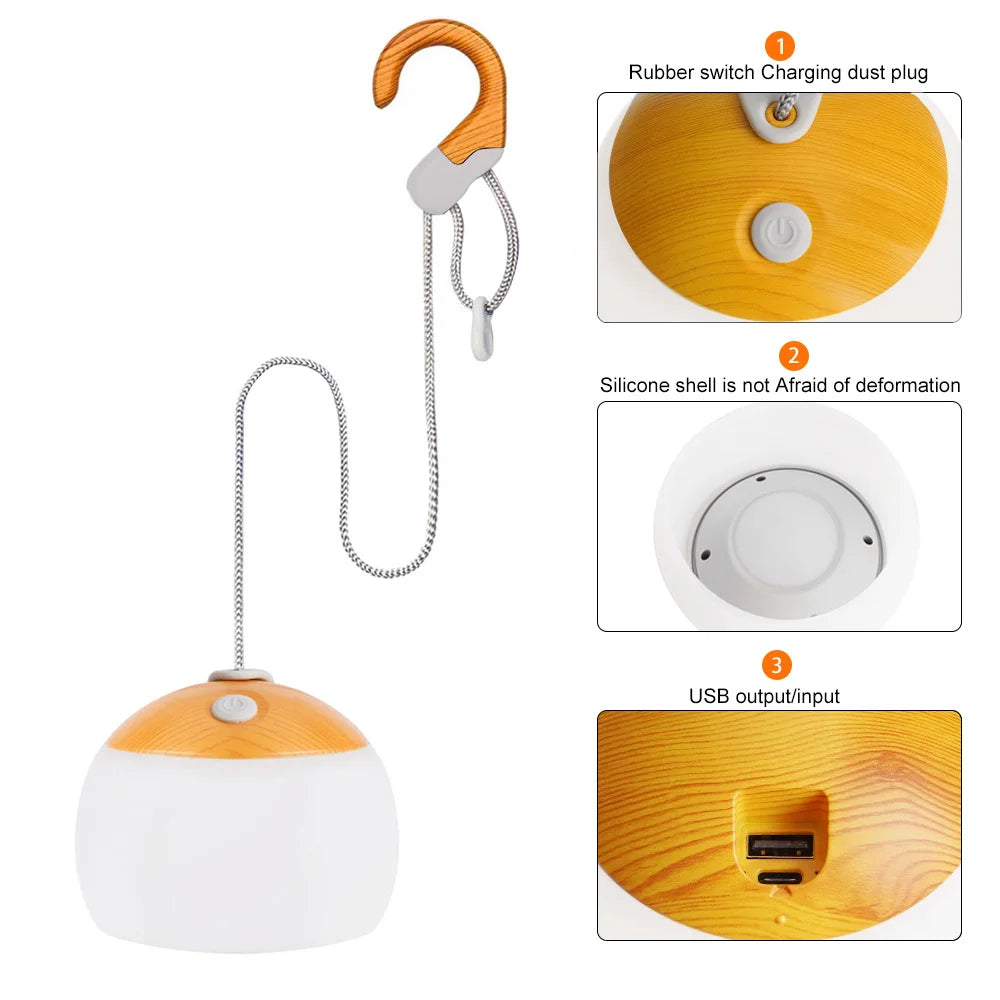 RetroGlow - USB Rechargeable Retro Camping Lantern - Compact and Reliable for Outdoor Adventures