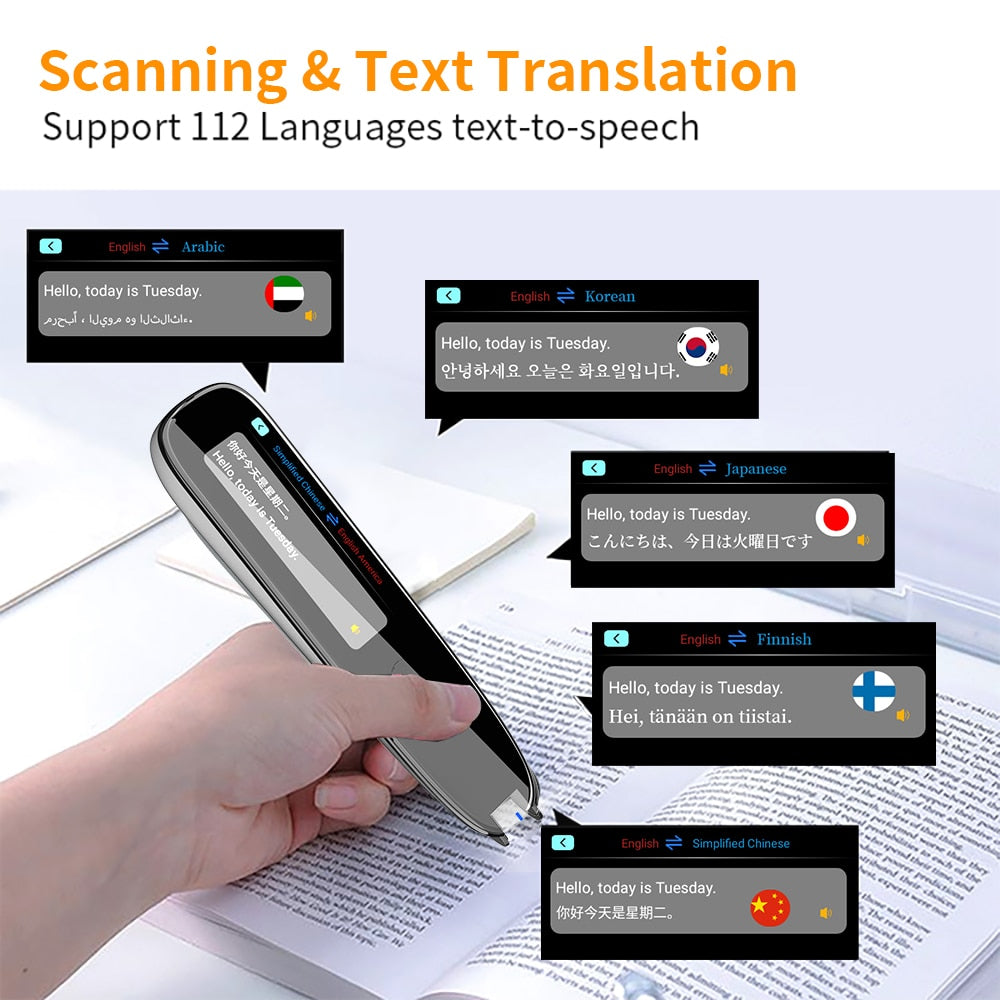 TransLynx - Multilingual Voice Translator Pen with Smart Scan - 112 Languages for Instant Communication
