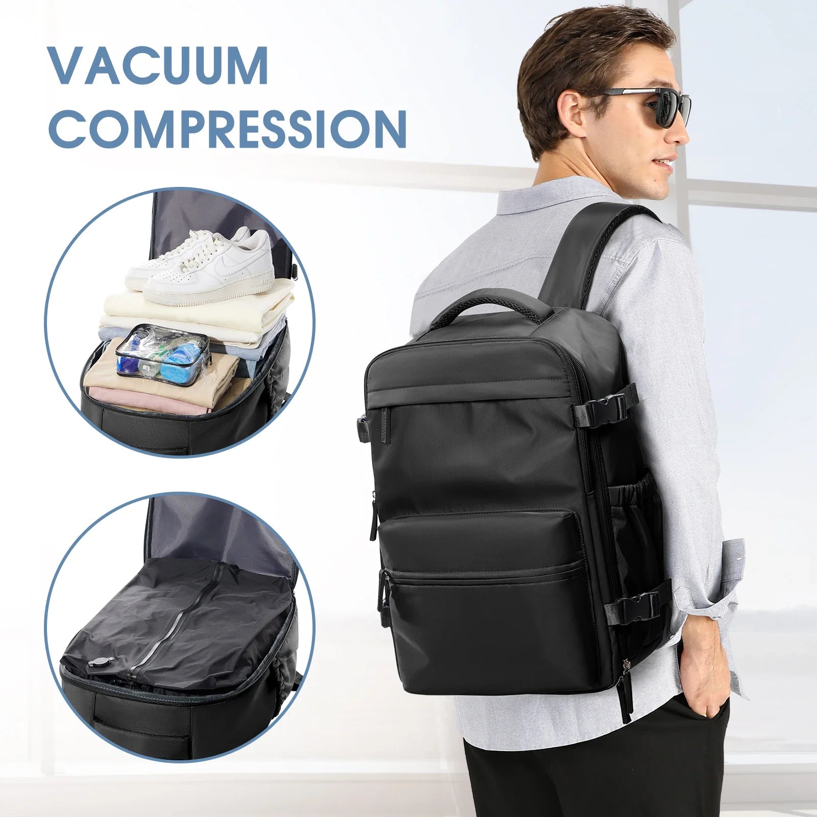 Expandable Vacuum Travel Backpack – Smart, Spacious & Versatile