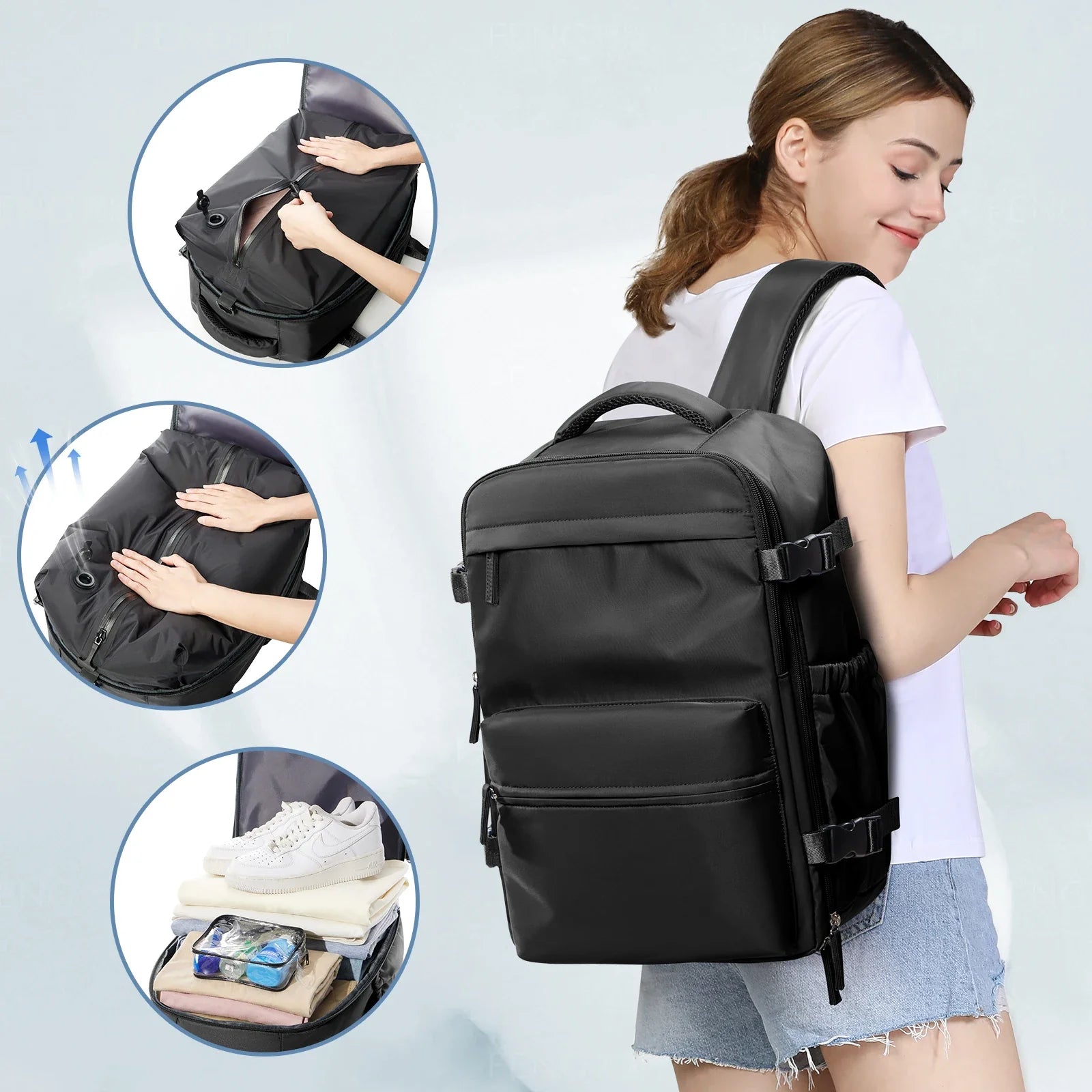 Expandable Vacuum Travel Backpack – Smart, Spacious & Versatile