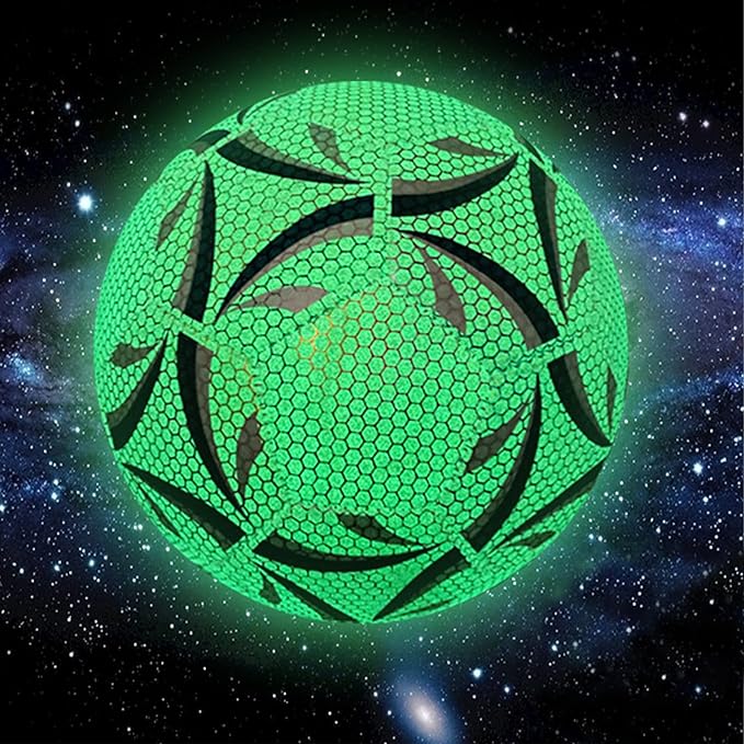 GlowBall - Reflective Football for Indoor & Outdoor Training - High Visibility, Waterproof, Durable