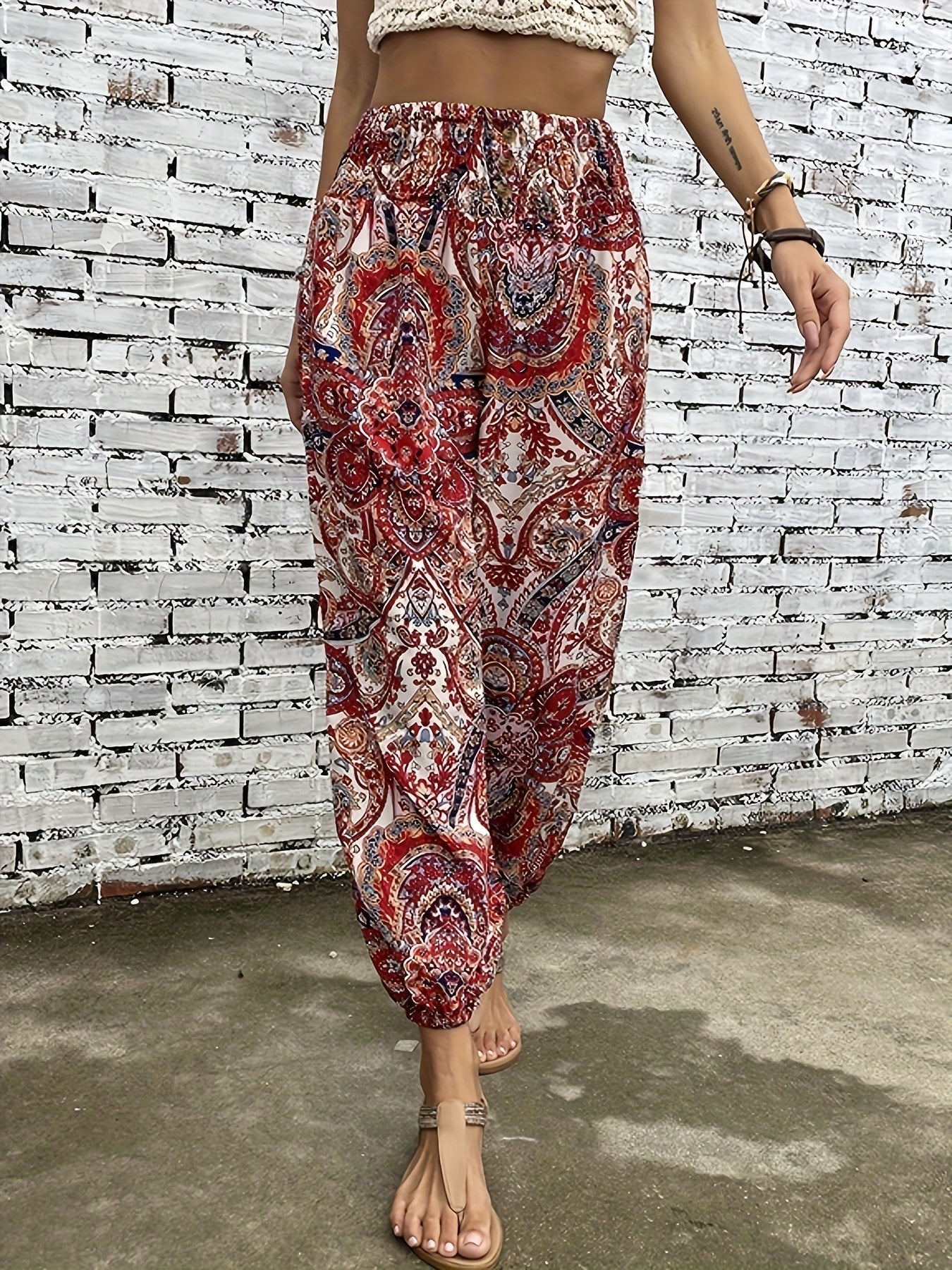 Bianca - Boho Chic Trousers with Stylish Print - Perfect for Casual and Trendy Looks