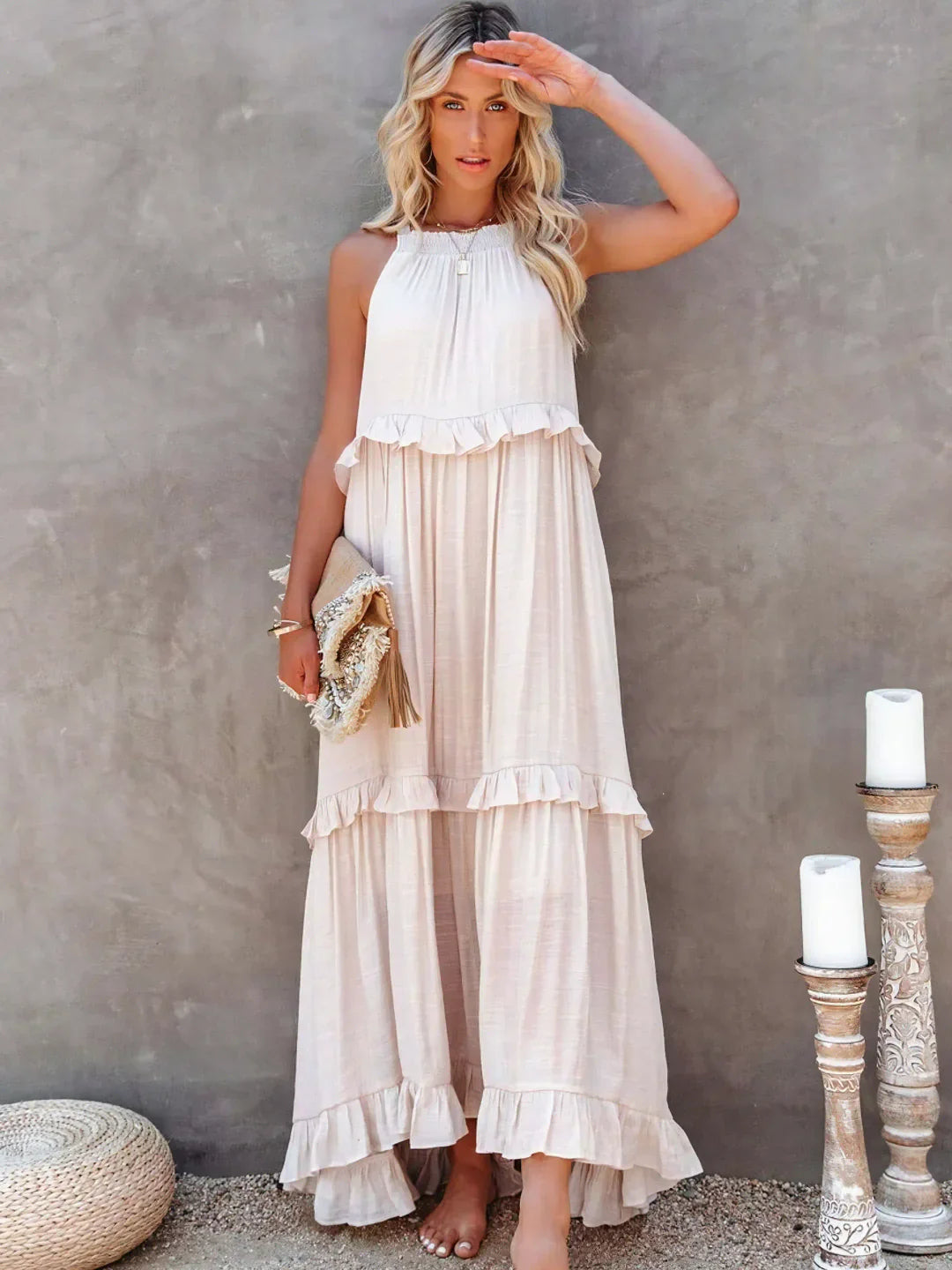 Erin - Flowy Summer Maxi Dress with Adjustable Straps - Perfect for Warm Days