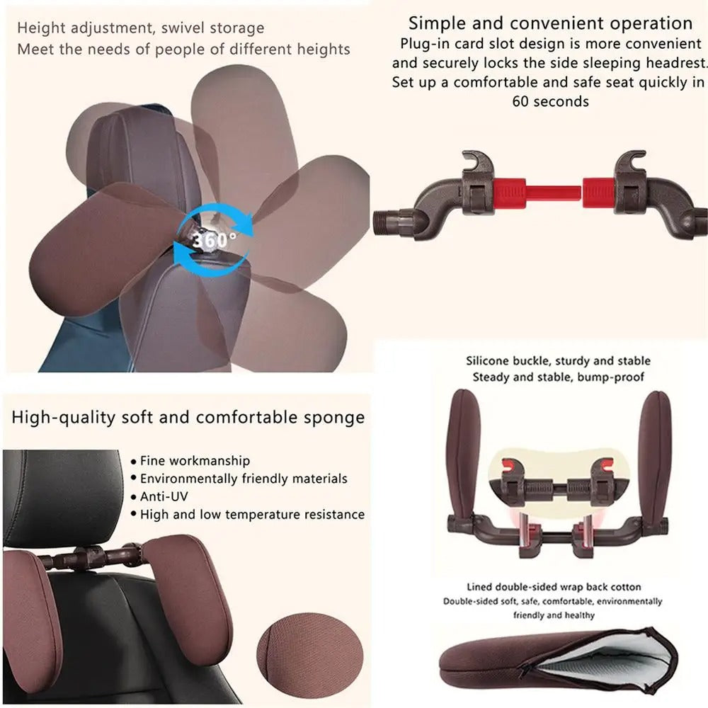 DriveEase - Adjustable Car Neck Pillow - Perfect Height and Support for Ultimate Comfort