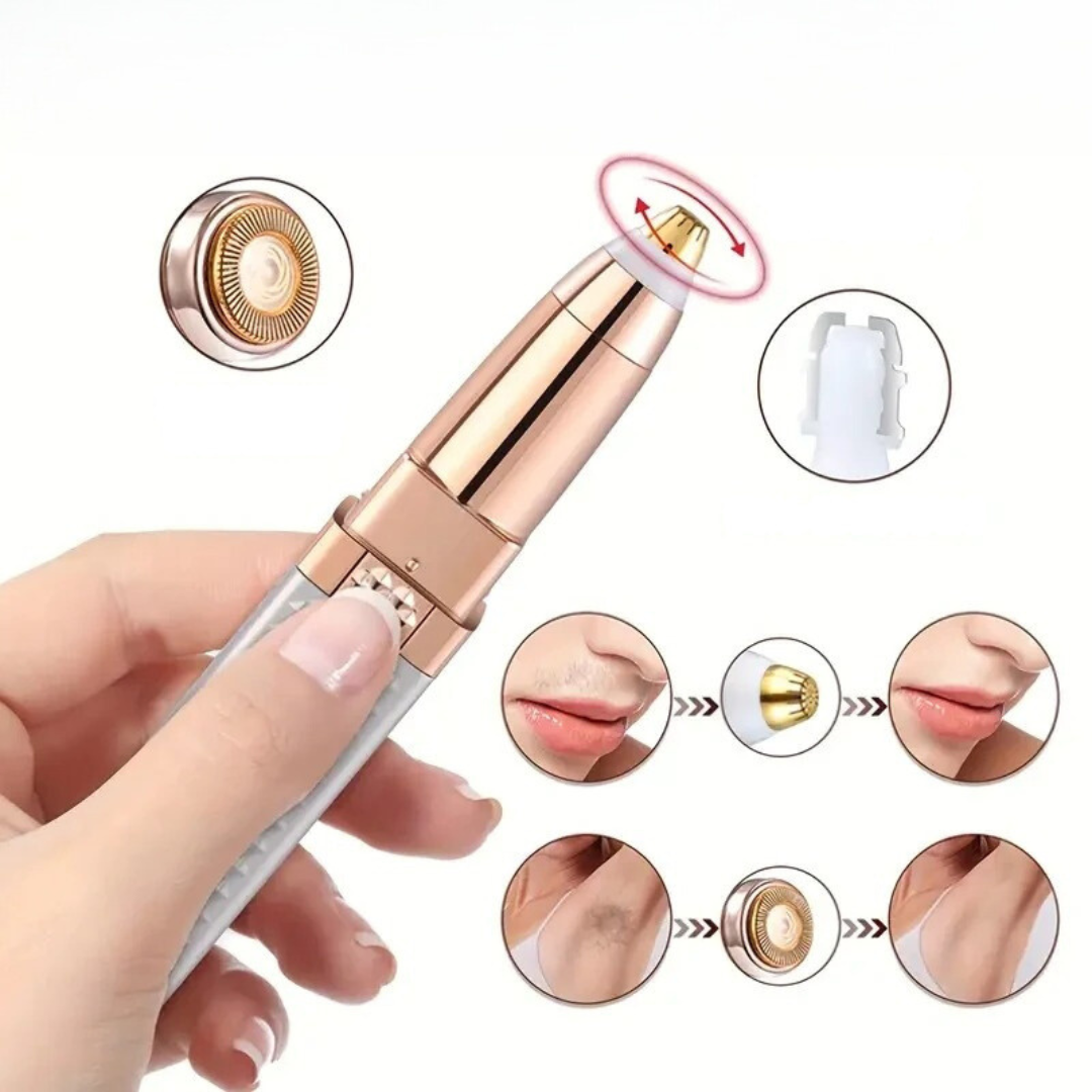 GlamTrim - Rechargeable 2-in-1 Hair and Eyebrow Trimmer - Precision Shaping with LED Light