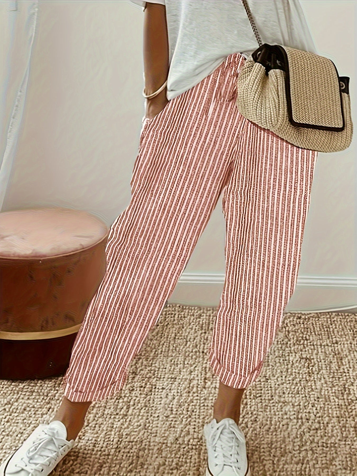 Olivia - Stylish Striped Summer Trousers - Perfect for Casual Days and Cool Comfort