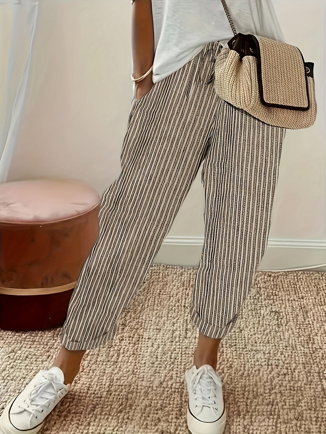 Olivia - Stylish Striped Summer Trousers - Perfect for Casual Days and Cool Comfort