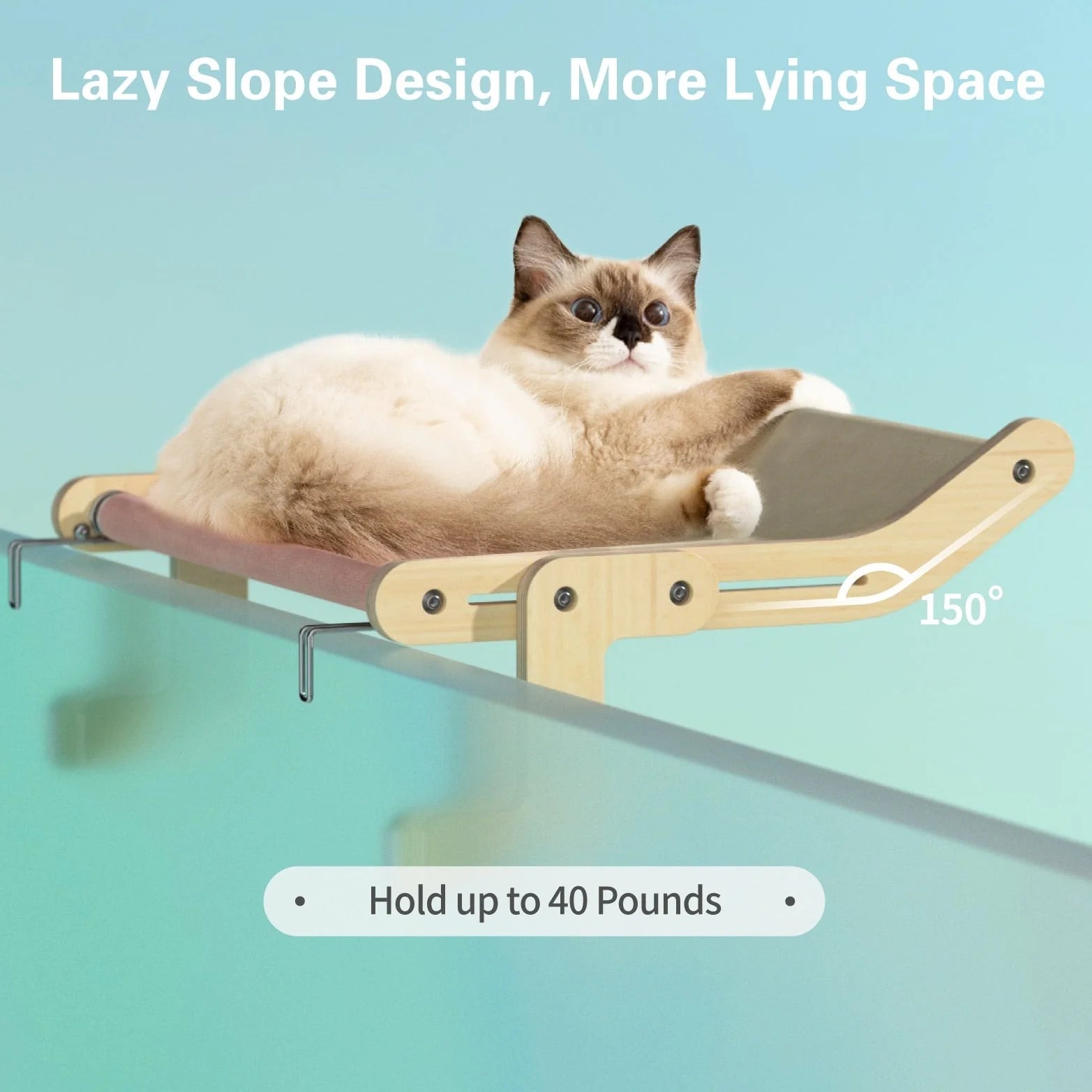 SunnySeat - Adjustable Cat Window Seat - Strong & Secure, Perfect for Lounging Cats