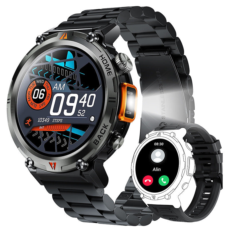 SmartSync - Stylish Bluetooth Smartwatch with Flashlight & Health Monitoring - Stay Connected Anytime