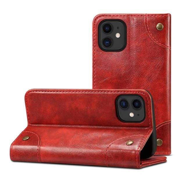 LuxuraCase - Genuine Leather Wallet Case with Flip Cover - Compatible with iPhone 12, Secure and Stylish