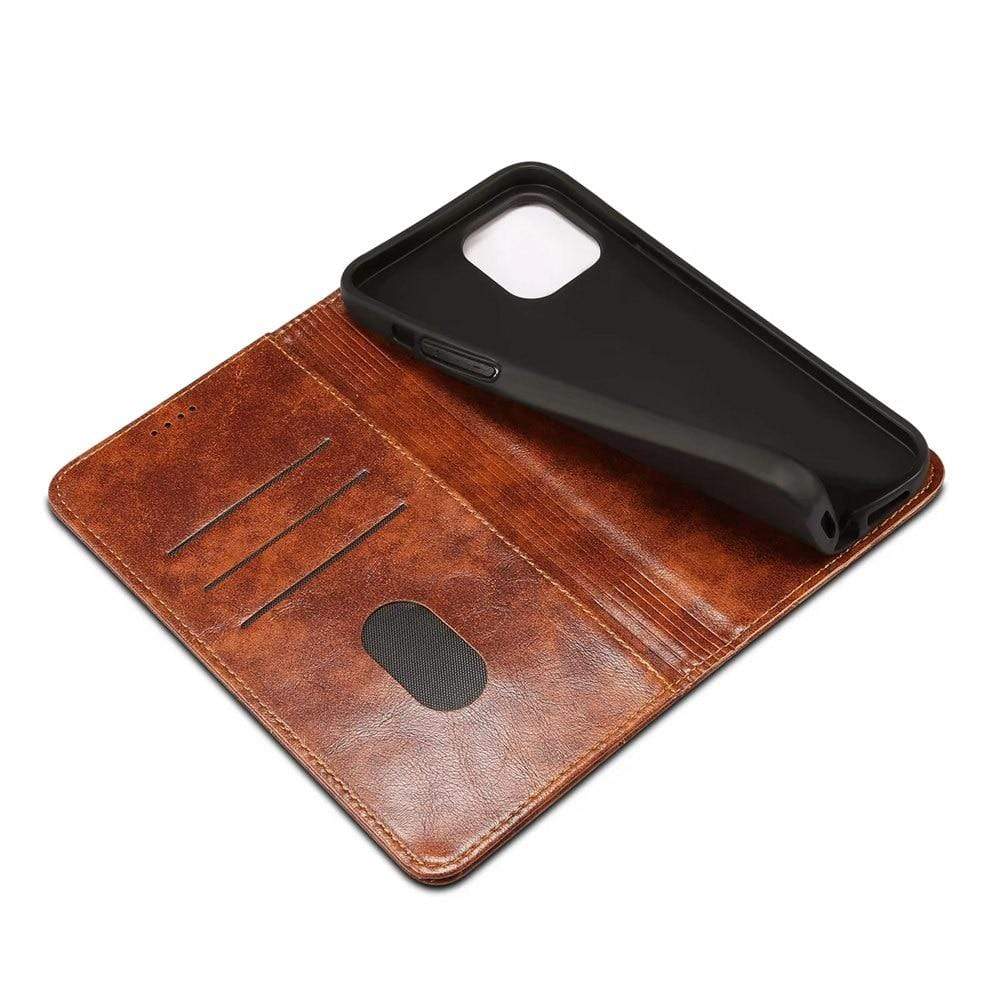 LuxuraCase - Genuine Leather Wallet Case with Flip Cover - Compatible with iPhone 12, Secure and Stylish